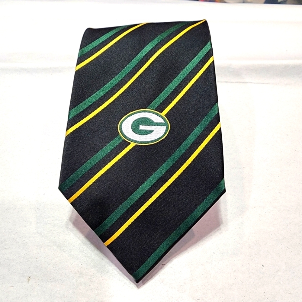 Green Bay Packers Striped Tie 100% Silk